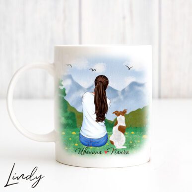 Персонализирана чаша за подарък "Момиче с куче"