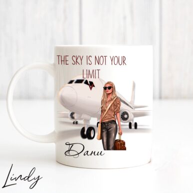 Персонализирана чаша за подарък "The sky is not a limit"