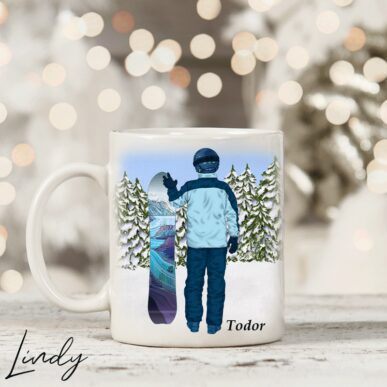 Персонализирана чаша за подарък за скиор/сноубордист