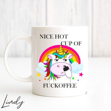 Чаша за подарък с надпис "Nice hot cup of fuckoffee"