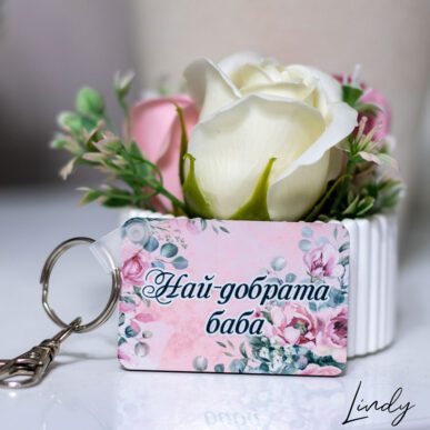 Персонализиран двустранен ключодържател с име или снимка от MDF форма правоъгълник