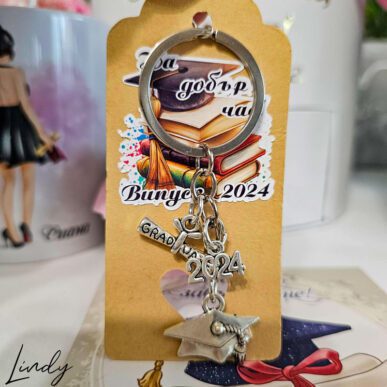 Метален ключодържатек за дипломиране Graduate 2024
