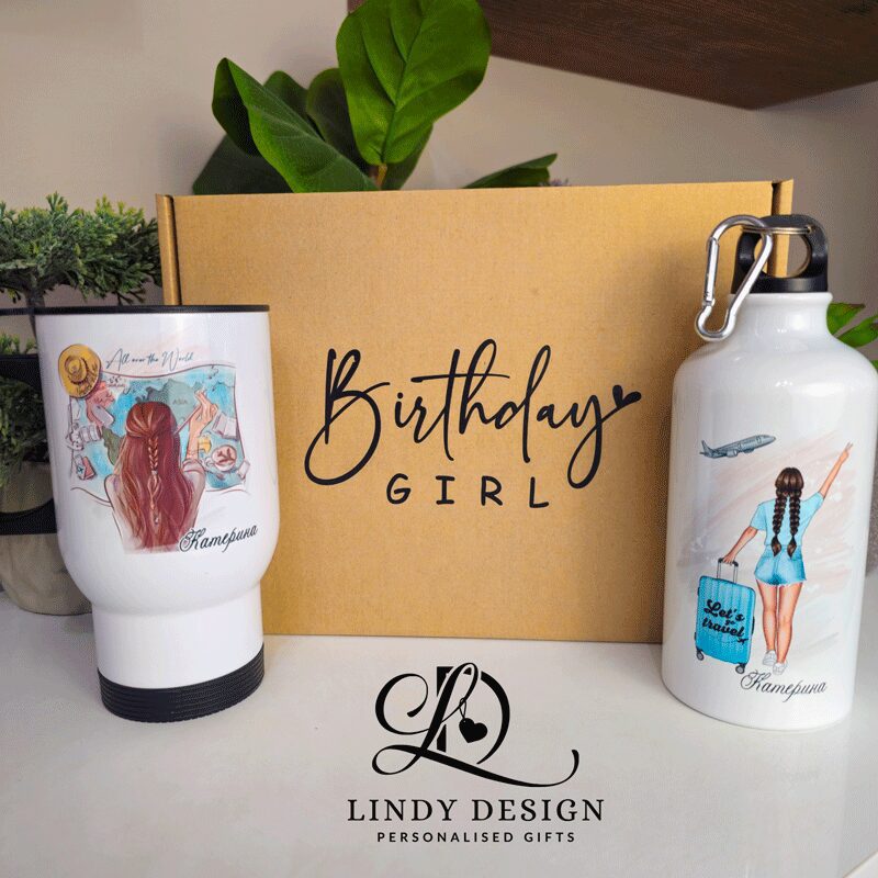 Подаръчна кутия Lindy  комплект от термо чаша и бутилка | Lindy Design | Чаша за подарък | Чаша по поръчка Подаръчна кутия Lindy   комплект от термо чаша и бутилка