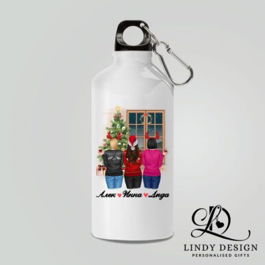 Персонализирана алуминиева бутилка "Коледни приятелки"