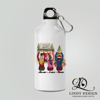 Персоналзирана алуминиева бутилка "Приятелки, влюбени в Коледа"