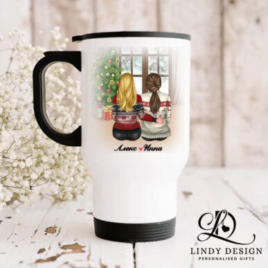 Персонализирана термо чаша "Коледни приятелки"