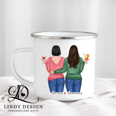 Персонализирано метално канче "Приятелки с коктейли"