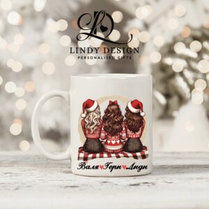 Персонализирана чаша за подарък Коледни приятелки