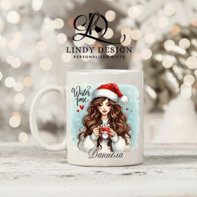 Персонализирана чаша за подарък "Зимно момиче"