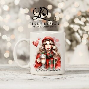 Персонализирана чаша за подарък Момиче с какао