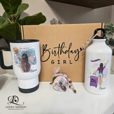 Персонализиран подаръчен комплект от термо чаша, бутилка и ключодържател