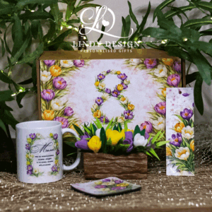 Подаръчен комплект за 8 ми март Мамо  с минзухари и нежно послание