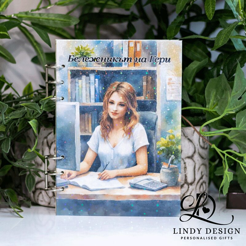 Персонализиран бележник с име | Lindy Design | Чаша за подарък | Чаша по поръчка Персонализиран бележник с име