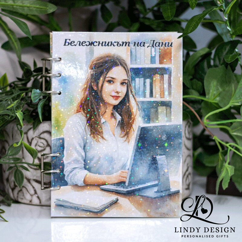 Персонализиран бележник с име | Lindy Design | Чаша за подарък | Чаша по поръчка Персонализиран бележник с име