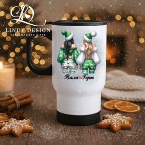 Коледна термо чаша за приятелки Зимни пуловери