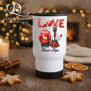 Коледна термо чаша “Влюбени по Коледа”