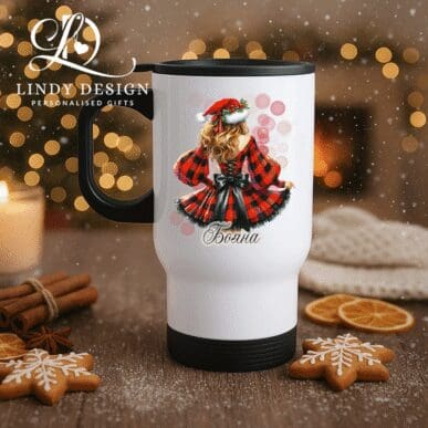 Коледна термо чаша “Влюбена в Коледа”