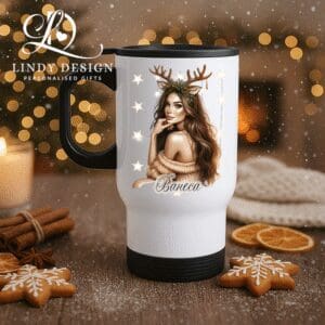 Персонализирана термо чаша Момиче с рога