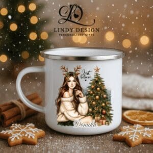 Емайлирано канче подарък за Коледа „Just Believe“