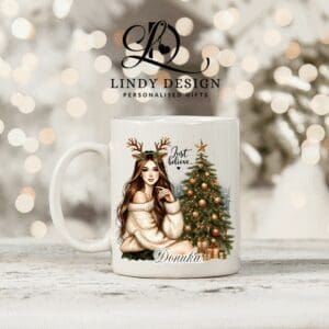 Керамична чаша подарък за Коледа „Just Believe“